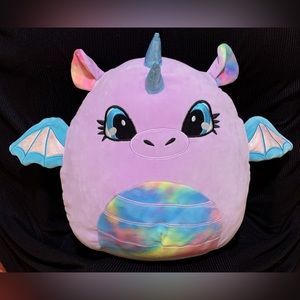 Squishmallows / Claire’s - Pinkish Purple And Blue Dragon Plush - 13 Inches